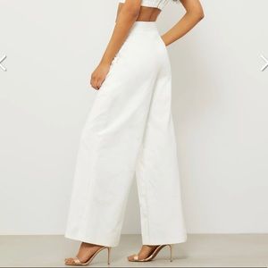 BCBGMAXAZRIA white wide leg pants 4